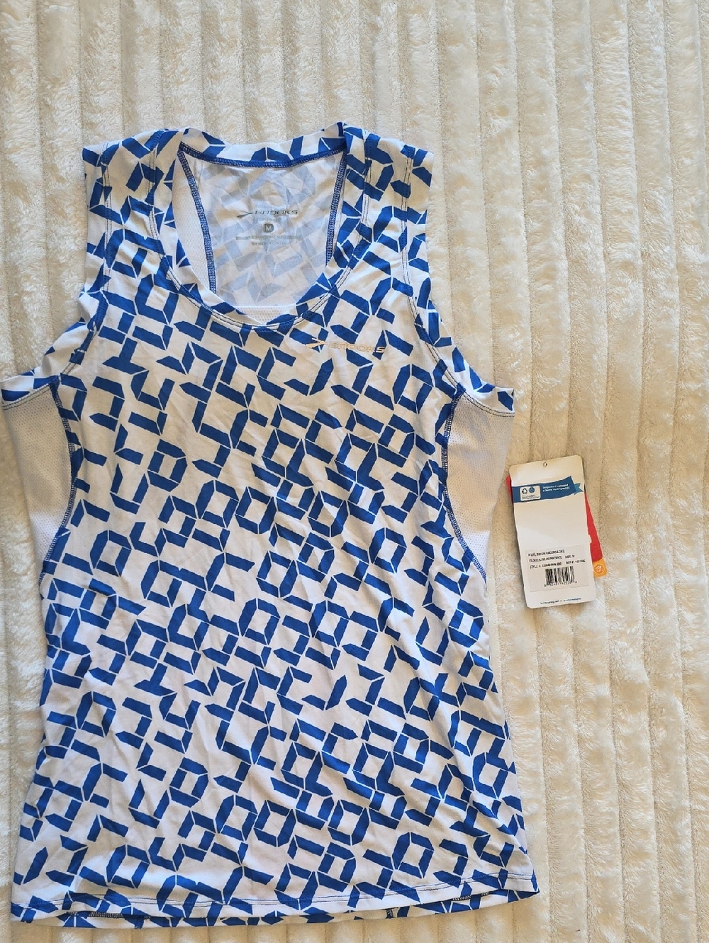Brooks White and Blue  Tank Top‎
